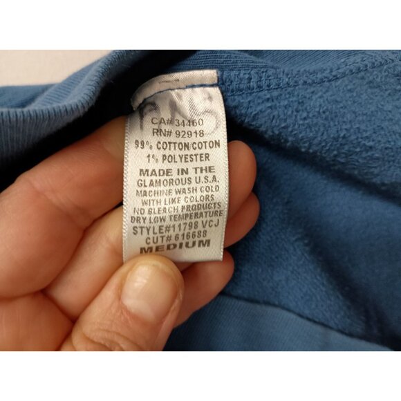 VTG Y2K Juicy Couture Womens Crop Hoodie Medium Blue Embroidered Logo Full Zip - Picture 6 of 9